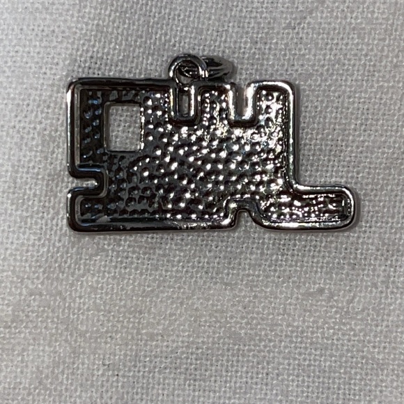 JLO silver tone bright white rhinestone charm - Picture 2 of 2